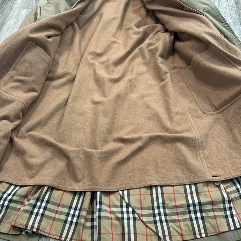 Vintage Burberrys long trench belted coat jacket removable lining - Picture 5 of 14